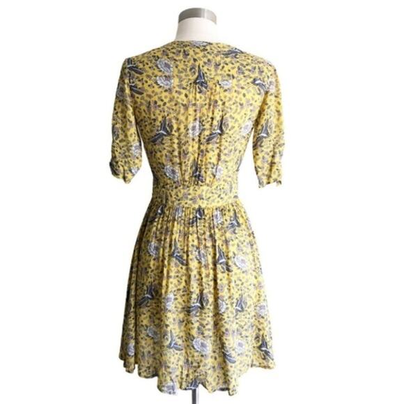 AUGUSTE X REVOLVE Valentina Boho Mini Dress in Floral Bird Yellow US Size 2 - Picture 8 of 13